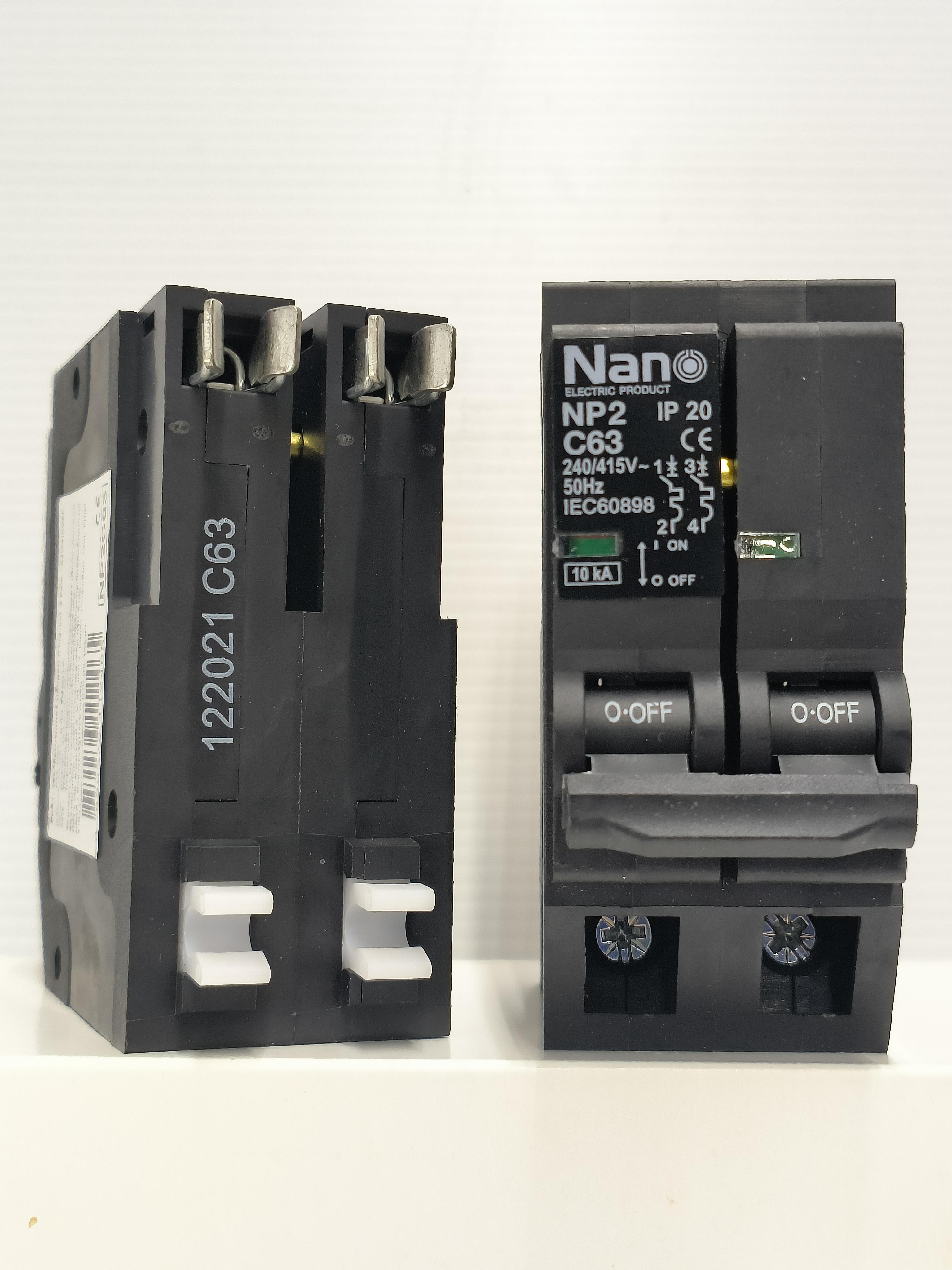 NANO เซอร์กิตเบรกเกอร์ NP2C63 ปลั๊กออน 2Pole 63A 10kA(6/ลัง) NANO เซอร์กิตเบรกเกอร์ NP2C63 ปลั๊กออน 2Pole 63A 10kA(6/ลัง) - ดำรงค์โฮมพลัส