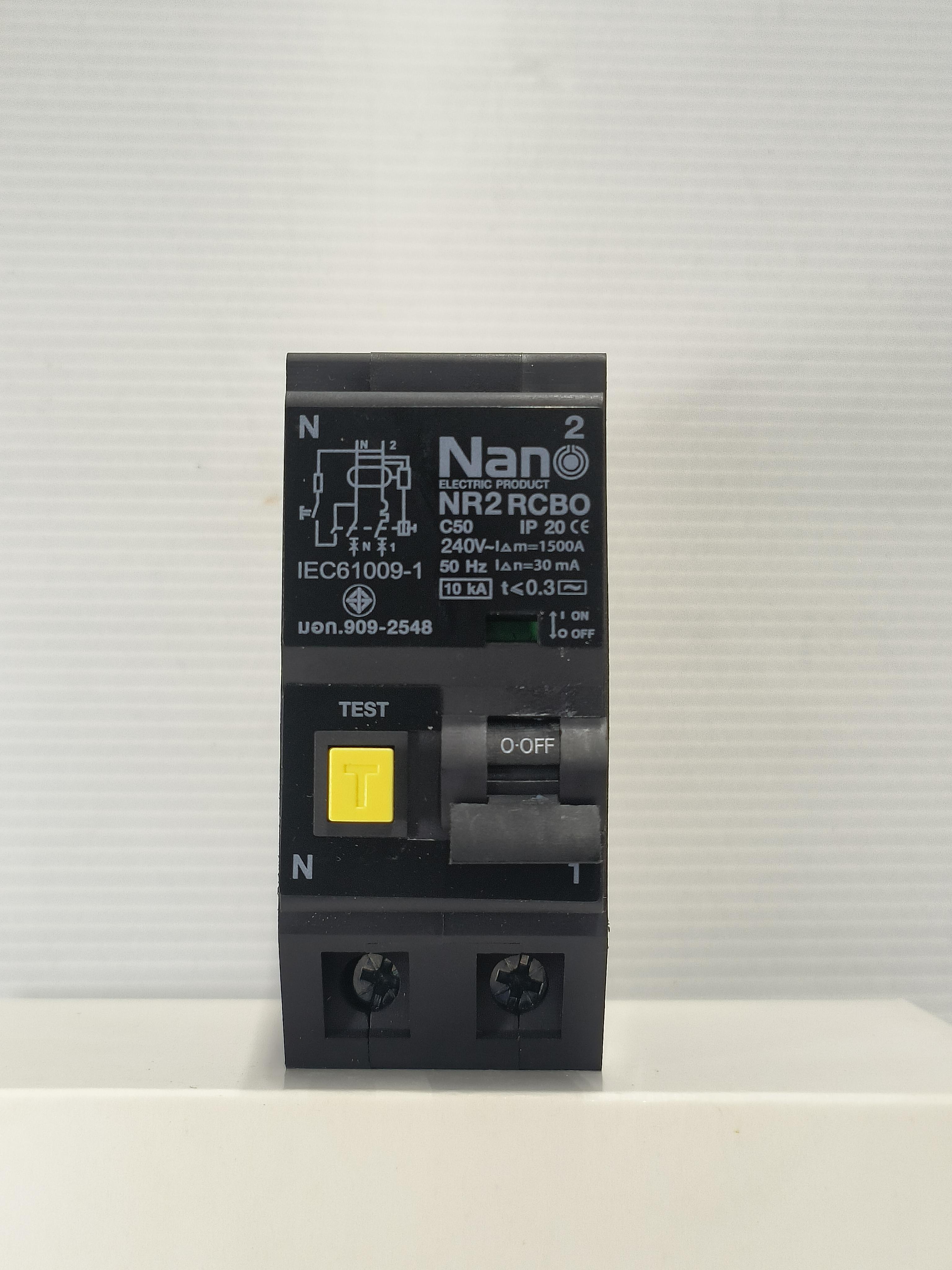 NANO เมนเซอร์กิตเบรกเกอร์กันดูด NR2C50 ปลั๊กออน 2P 50A 10kA NANO เมนเซอร์กิตเบรกเกอร์กันดูด NR2C50 ปลั๊กออน 2P 50A 10kA - ดำรงค์โฮมพลัส