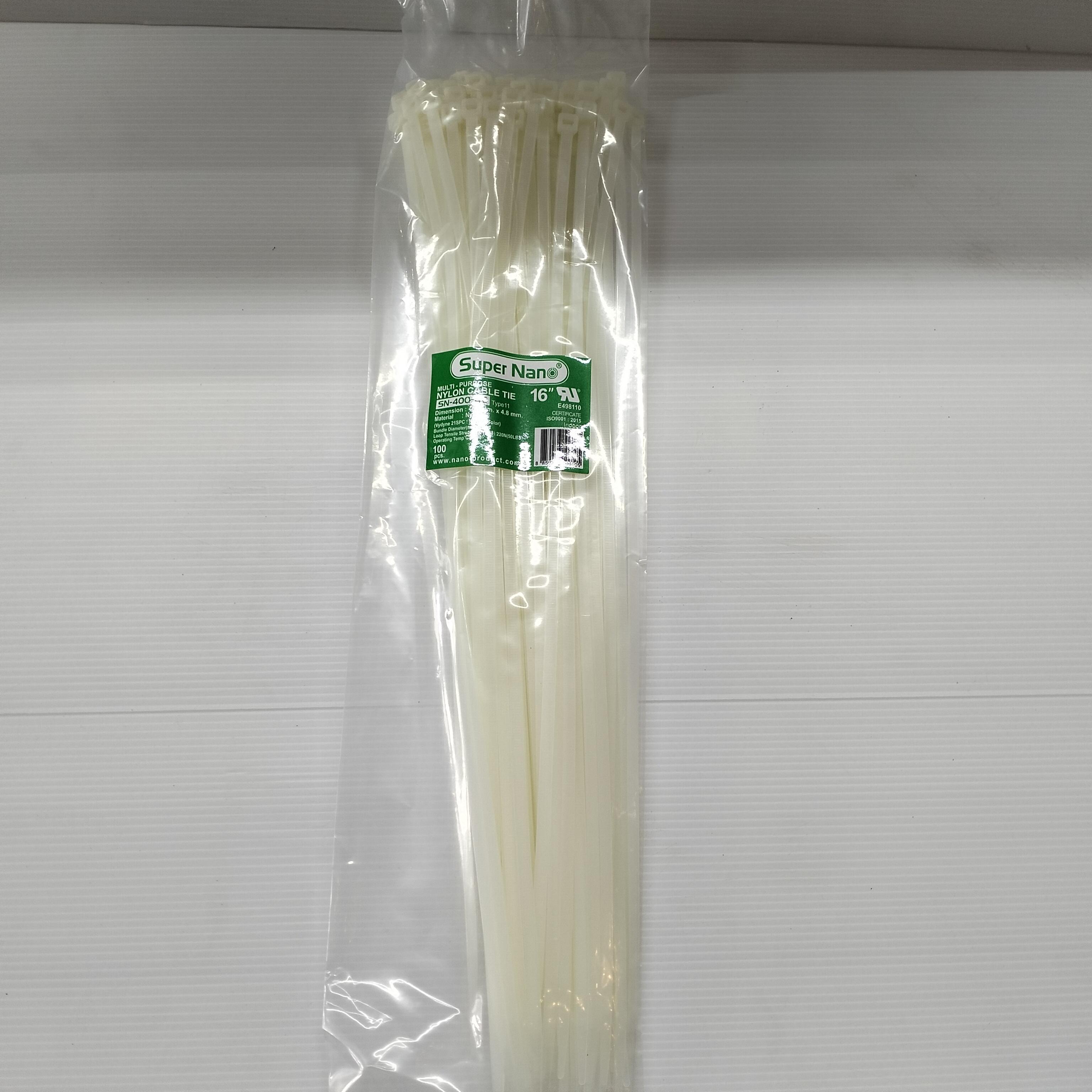 NANO สายรัดเคเบิ้ลไทร์ SN400-4C (100เส้น 16) ขาว (30/ลัง)