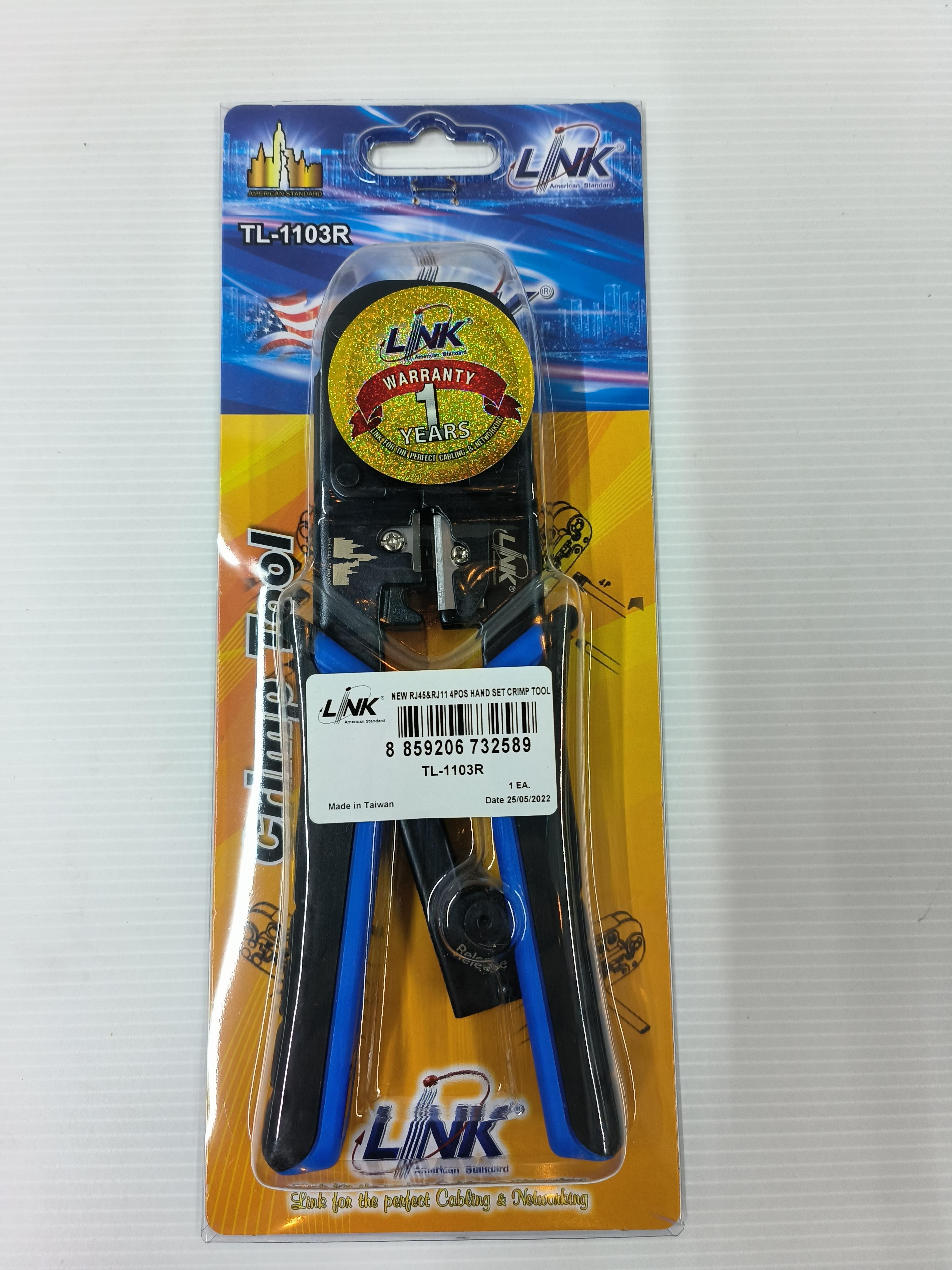 LINK คีมย้ำหัว RJ45,RJ11 4PORT TL1103R LINK คีมย้ำหัว RJ45,RJ11 4PORT TL1103R - ดำรงค์โฮมพลัส