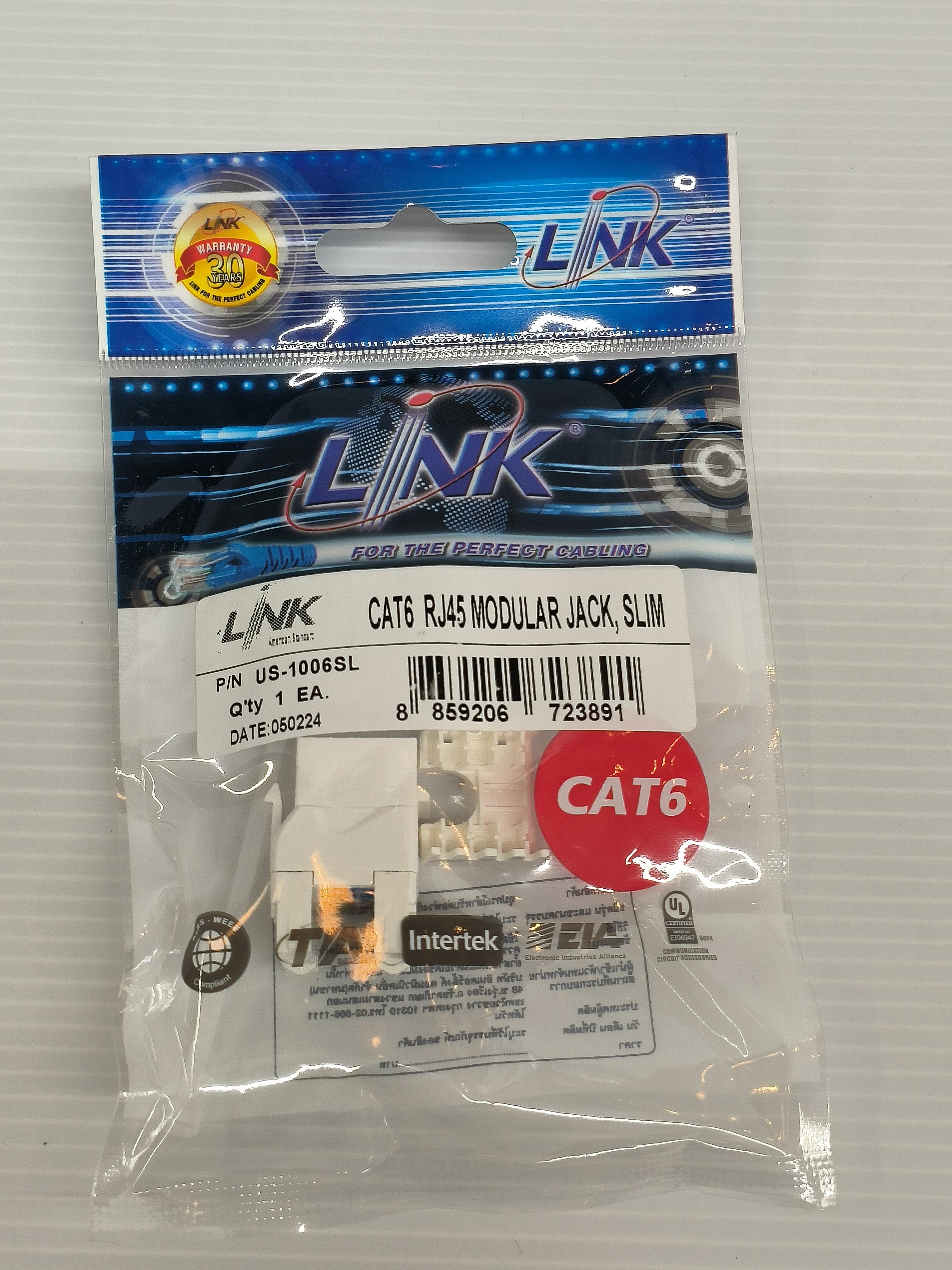 LINK หัวตัวเมีย CAT6 SLIM US1006SL LINK หัวตัวเมีย CAT6 SLIM US1006SL - ดำรงค์โฮมพลัส