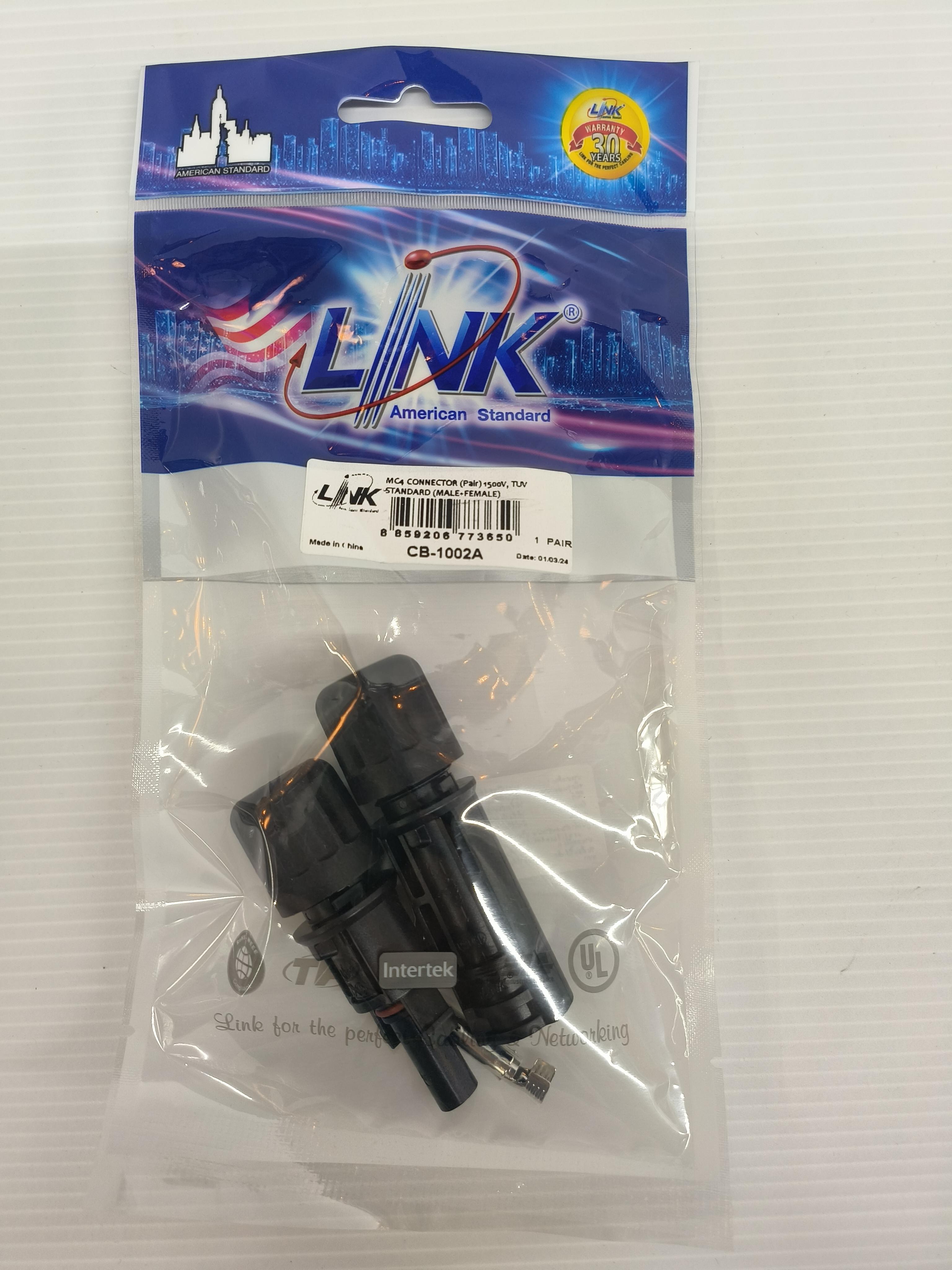 LINK หัว MC4 CONNECTOR 1500V CB1002A LINK หัว MC4 CONNECTOR 1500V CB1002A - ดำรงค์โฮมพลัส