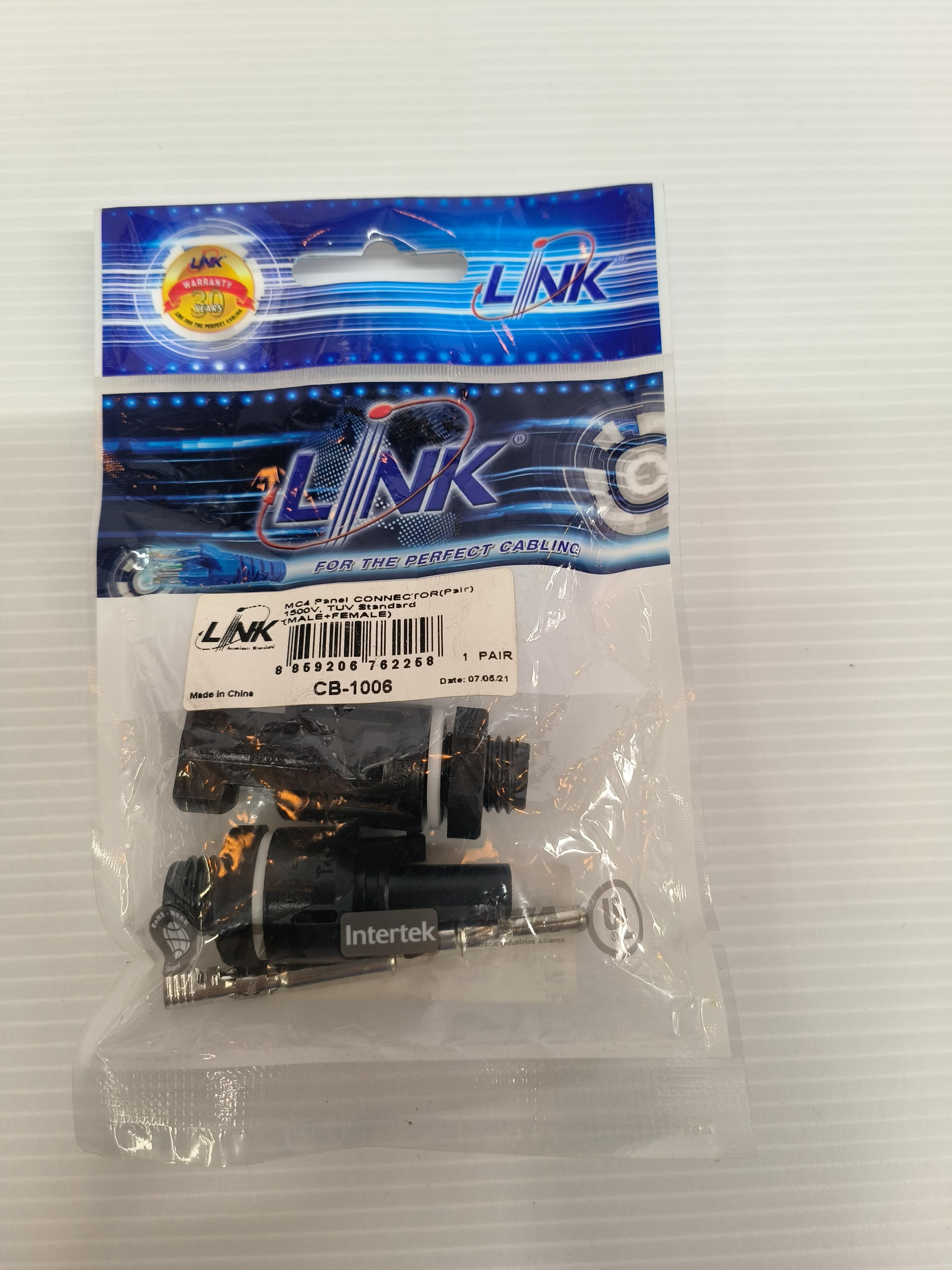 LINK หัว MC4 Panel CONNECTOR 1500V CB1006A LINK หัว MC4 Panel CONNECTOR 1500V CB1006A - ดำรงค์โฮมพลัส