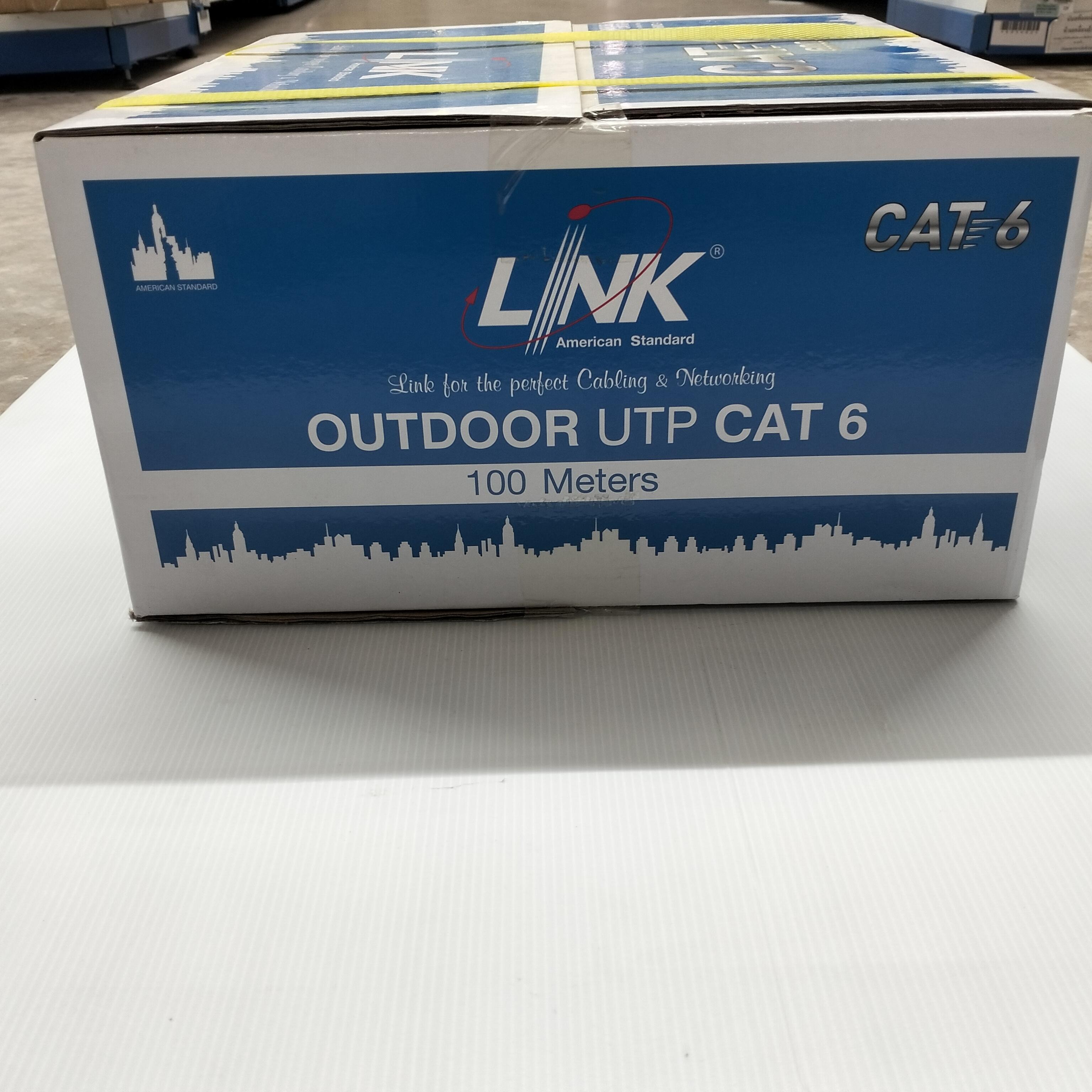 LINK สายแลน CAT6 ภายนอก+สายสลิง W/Drop wire 23AWG กล่อง 100ม. US9106MD1