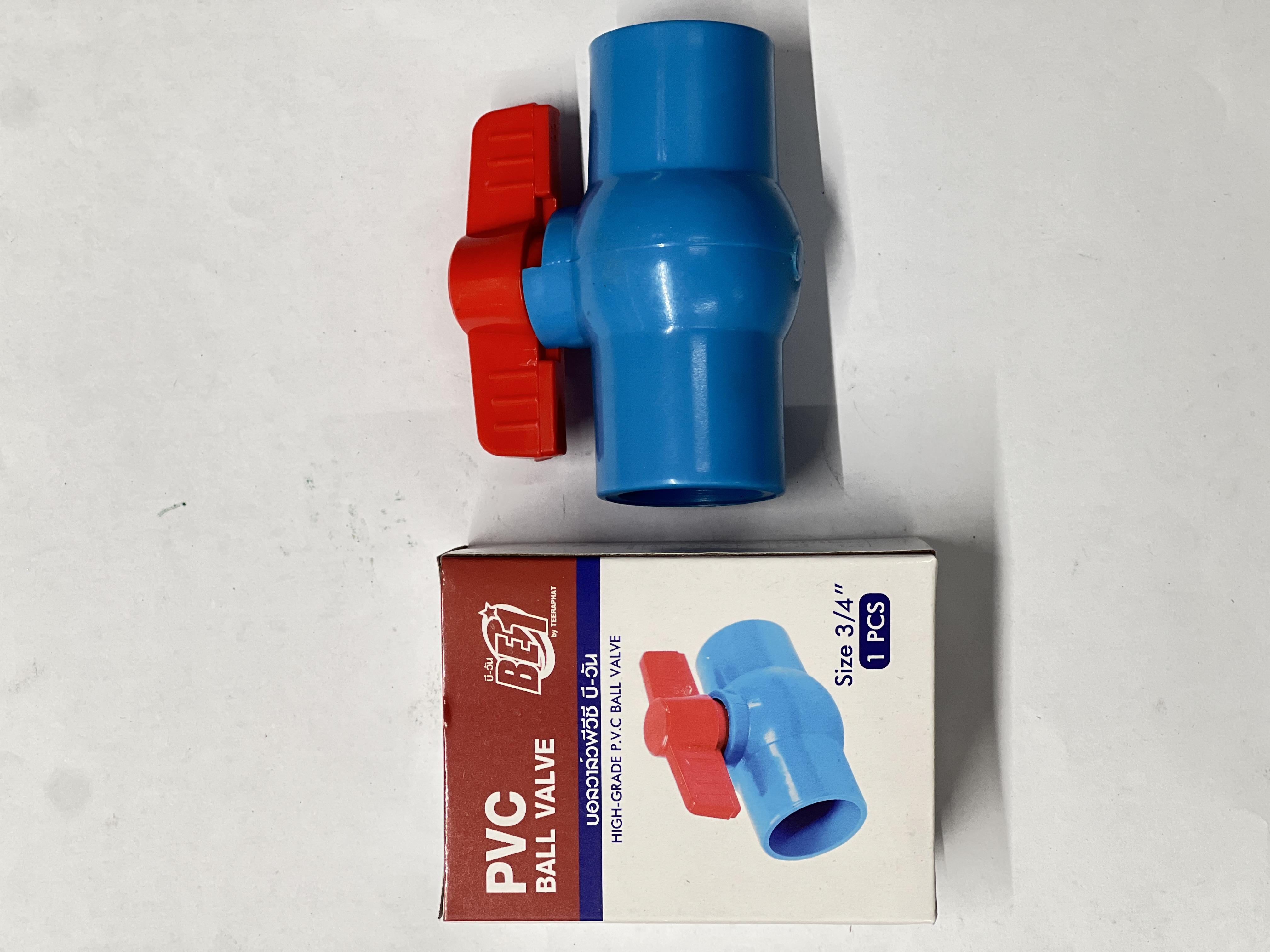 BE 1 บอลวาล์ว PVC สวม 3/4 (120/ตัว) BE 1 บอลวาล์ว PVC สวม 3/4 (120/ตัว) - ดำรงค์โฮมพลัส
