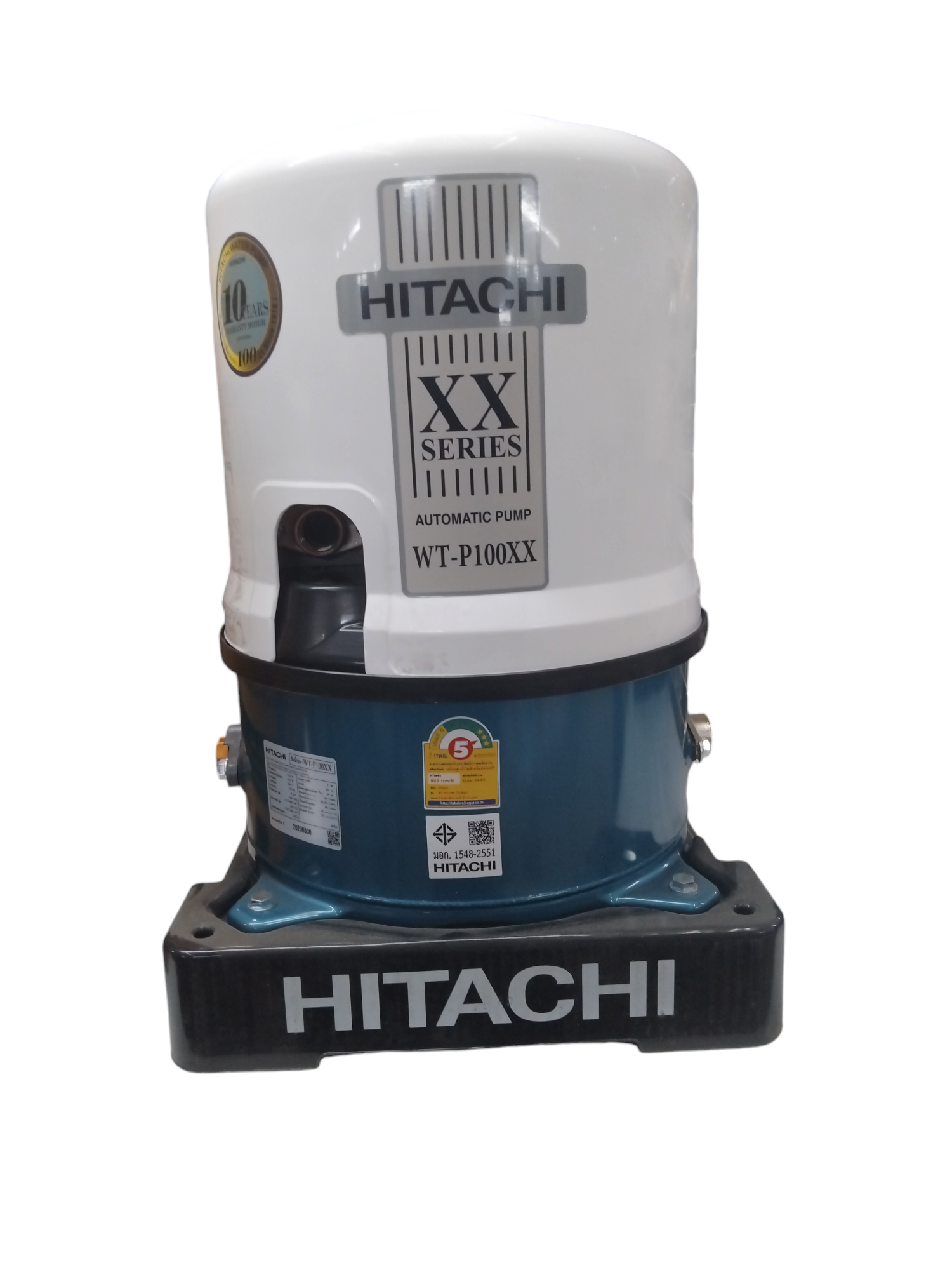 HITACHI ปั๊มน้ำอัตโนมัติ ปั๊มกลม WT-P100XX HITACHI ปั๊มน้ำอัตโนมัติ ปั๊มกลม WT-P100XX - ดำรงค์โฮมพลัส