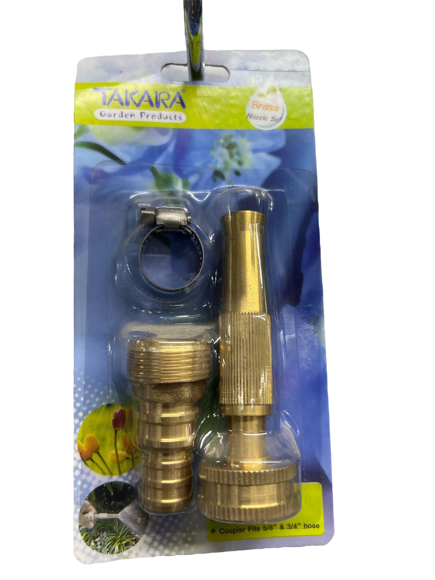 TAKARA ชุดหัวฉีดน้ำทองเหลือง(พร้อมข้อรัดเหล็ก) DGT2004