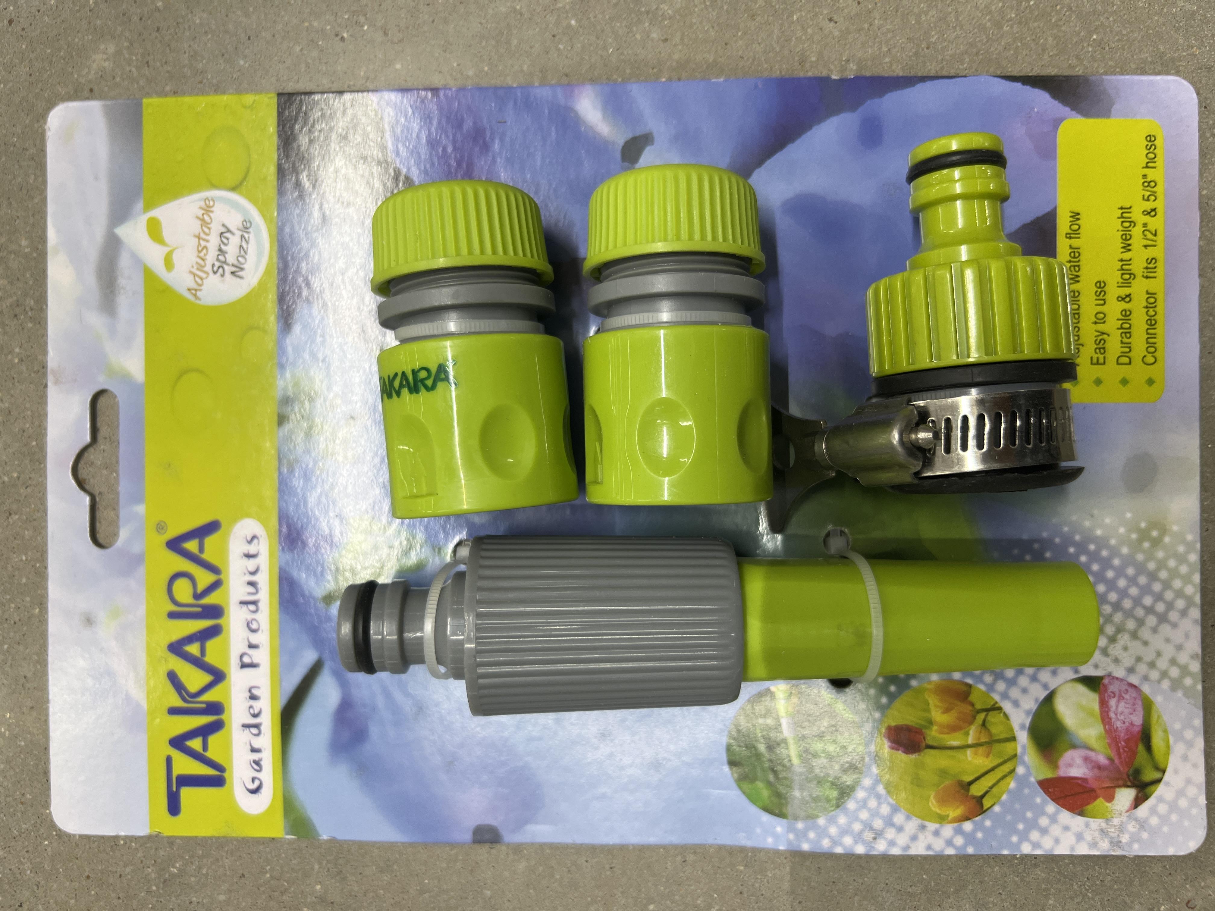 TAKARA หัวฉีดน้ำรุ่นมาตรฐานปรับพร้อมชุดสวมเร็ว DGT2001(4ชิ้น/ชุด) TAKARA หัวฉีดน้ำรุ่นมาตรฐานปรับพร้อมชุดสวมเร็ว DGT2001(4ชิ้น/ชุด) - ดำรงค์โฮมพลัส