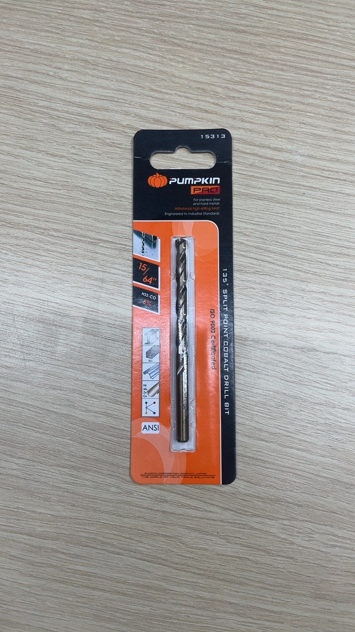 PUMPKIN ดอกสว่านโคบอลต์ ก้านกลม เจาะเหล็ก PRO 15/64นิ้ว PUMPKIN ดอกสว่านโคบอลต์ ก้านกลม เจาะเหล็ก PRO 15/64นิ้ว - ดำรงค์โฮมพลัส
