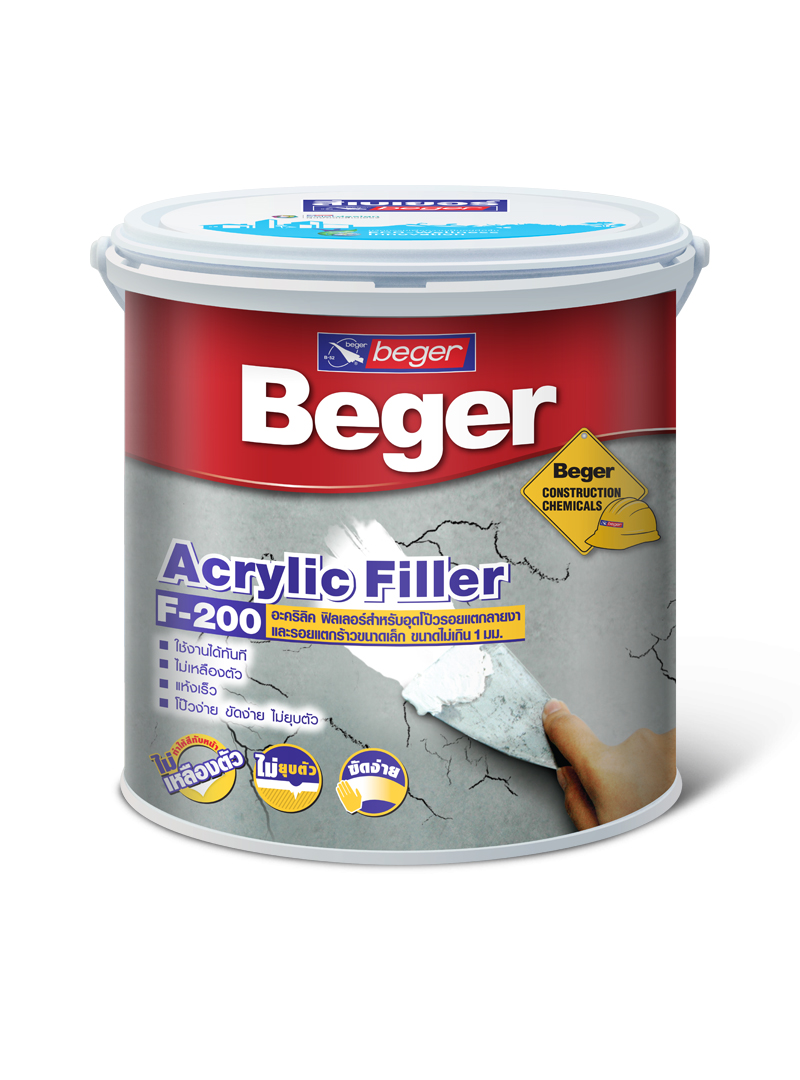 BEGER สีโป้วอะครีลิก F-200 อะคริลิกฟิลเลอร์ (กล.)
