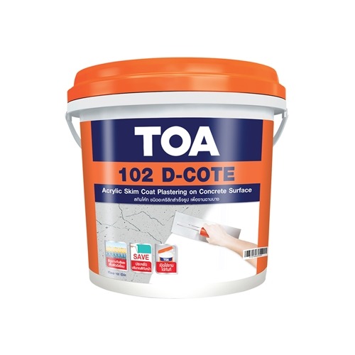 TOA สีโป้ว อะคริลิคสำเร็จรูป ดีโค้ท #102D-COAT (5กก) 1กล.