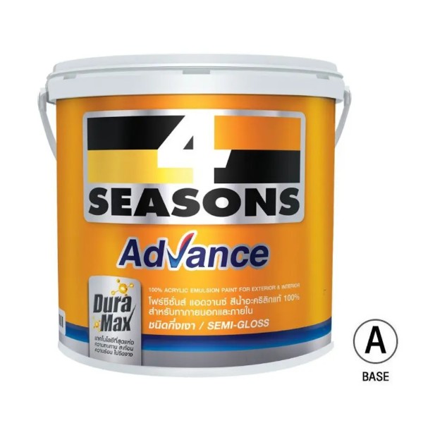 TOA สีน้ำภายนอกกึ่งเงา เบสA 4 SEASONS (1กล) TOA สีน้ำภายนอกกึ่งเงา เบสA 4 SEASONS (1กล) - ดำรงค์โฮมพลัส