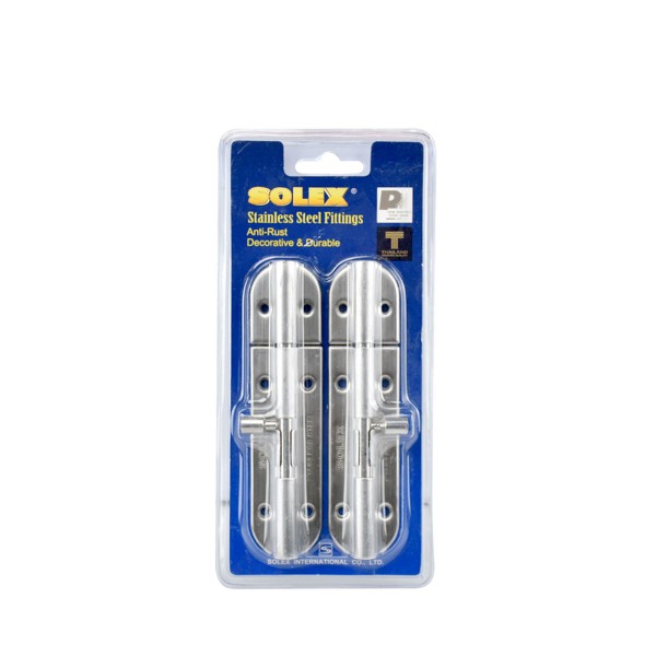 SOLEX กลอนแสตนเลส SS (แผง)- แพ็คคู่ 4นิ้ว SOLEX กลอนแสตนเลส SS (แผง)- แพ็คคู่ 4นิ้ว - ดำรงค์โฮมพลัส