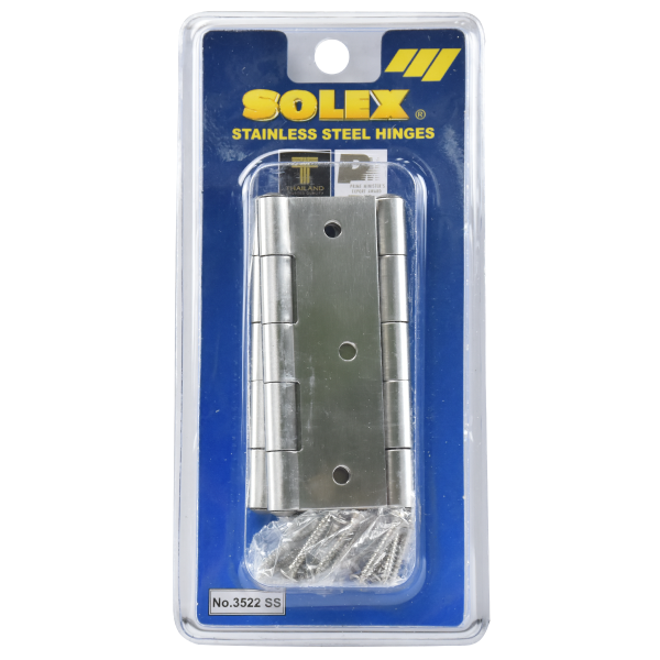 SOLEX บานพับแสตนเลส NO.3522SS (แพ็ค 3 Pcs.) แผง SOLEX บานพับแสตนเลส NO.3522SS (แพ็ค 3 Pcs.) แผง - ดำรงค์โฮมพลัส
