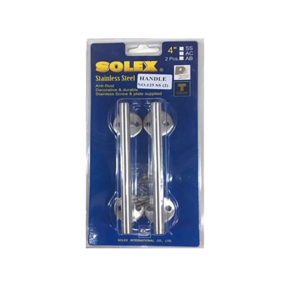 SOLEX มือจับแสตนเลส NO.125SS แพ็ค2 (แผง) SOLEX มือจับแสตนเลส NO.125SS แพ็ค2 (แผง) - ดำรงค์โฮมพลัส