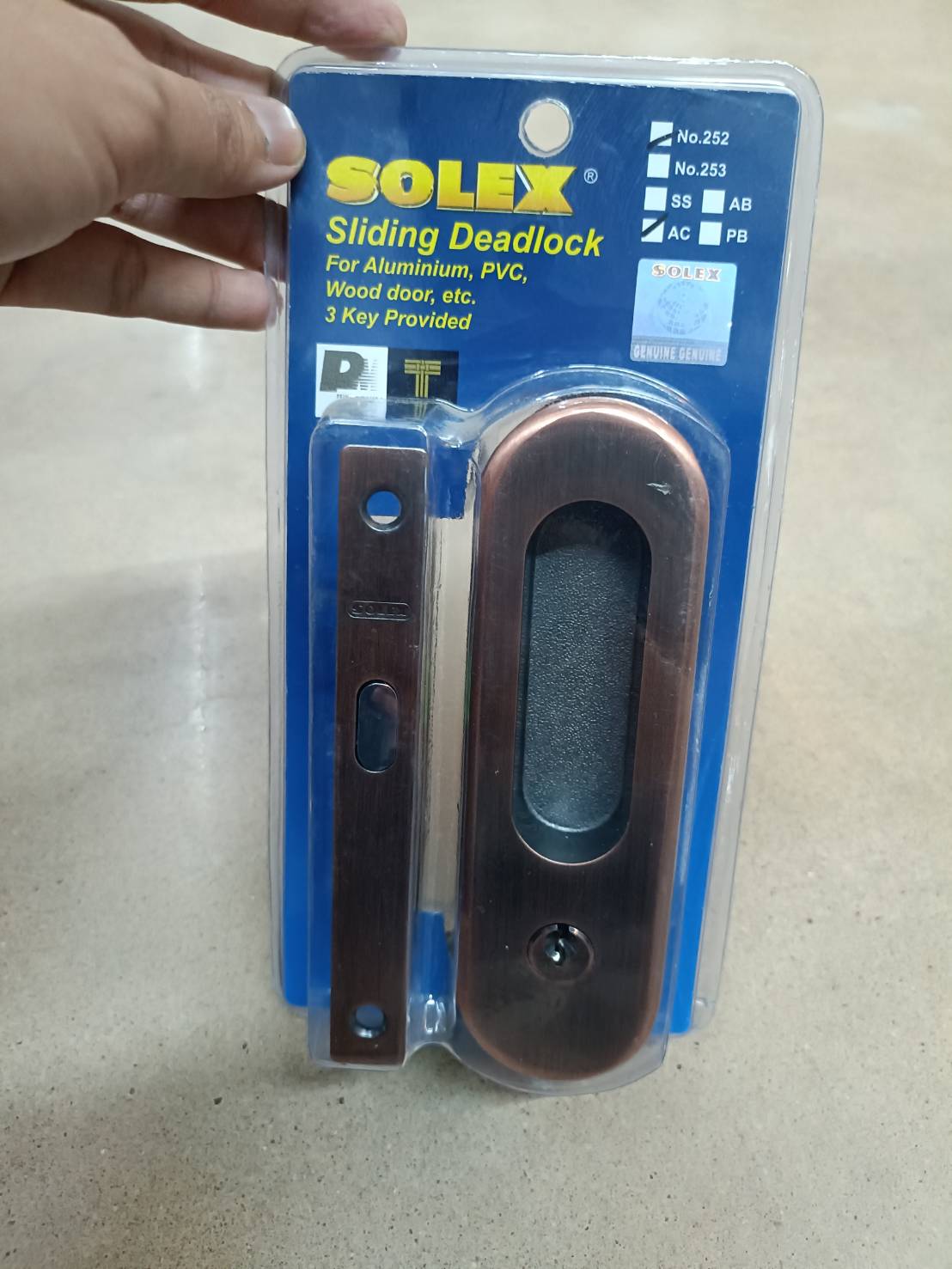 SOLEX กุญแจบานเลื่อน NO.252 AC แบรนด์ SOLEX - ตกแต่ง ราคา 495 บาท