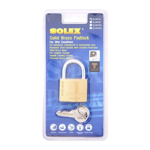 SOLEX กุญแจสปริง(แผง) SL 99 L40MM SOLEX กุญแจสปริง(แผง) SL 99 L40MM - ดำรงค์โฮมพลัส