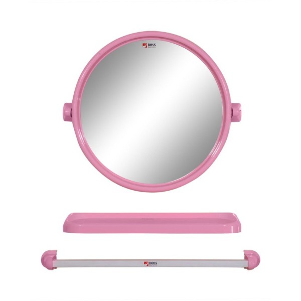 ** BOSS กระจกชุด กลม 3ชิ้น K225 สีชมพู ** BOSS กระจกชุด กลม 3ชิ้น K225 สีชมพู - ดำรงค์โฮมพลัส