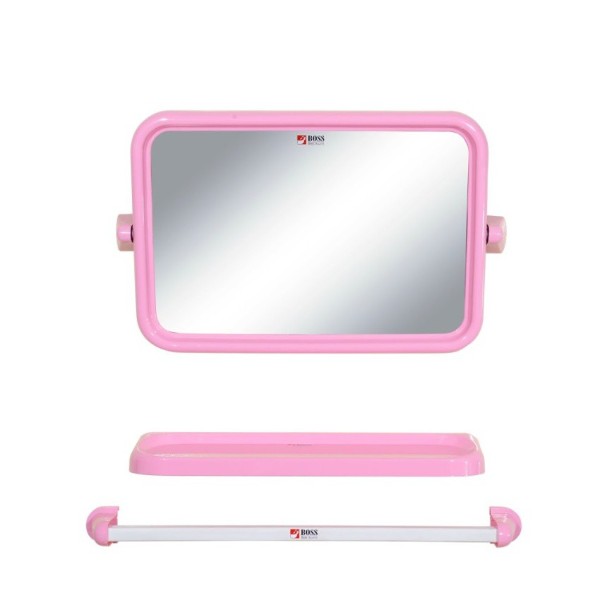 ** BOSS กระจกชุด เหลี่ยม 3ชิ้น K226 สีชมพู ** BOSS กระจกชุด เหลี่ยม 3ชิ้น K226 สีชมพู - ดำรงค์โฮมพลัส
