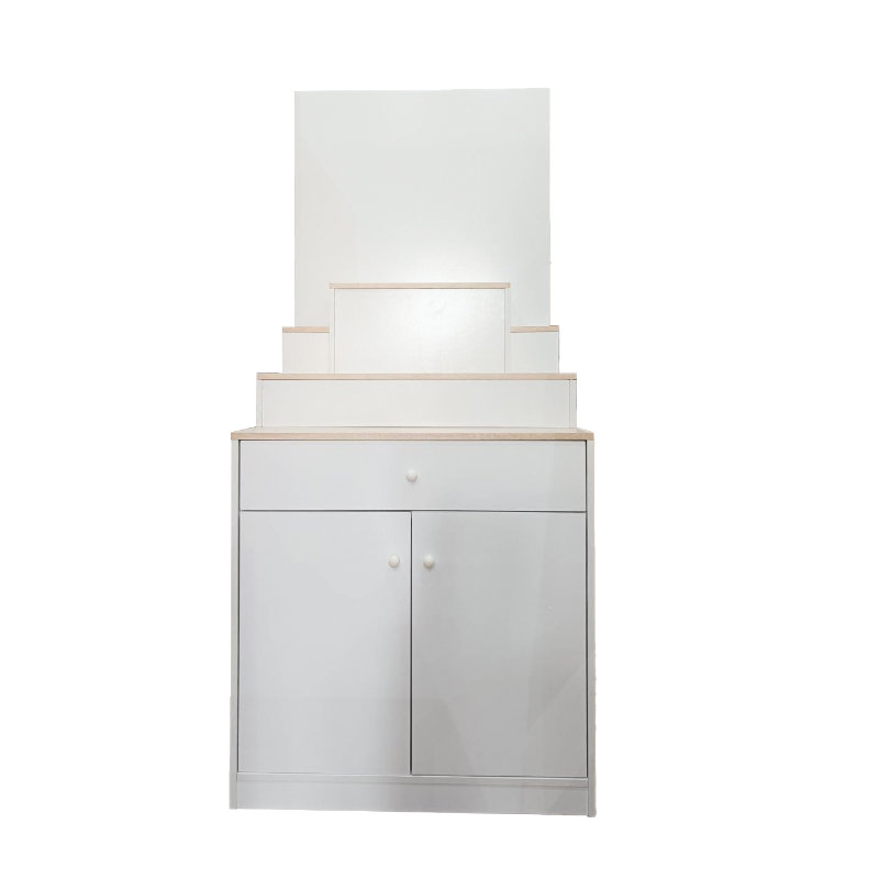 ชุดตู้พระ อิ่มบุญ BD07 80ซม. สีขาว-ลายไม้ (AAA)