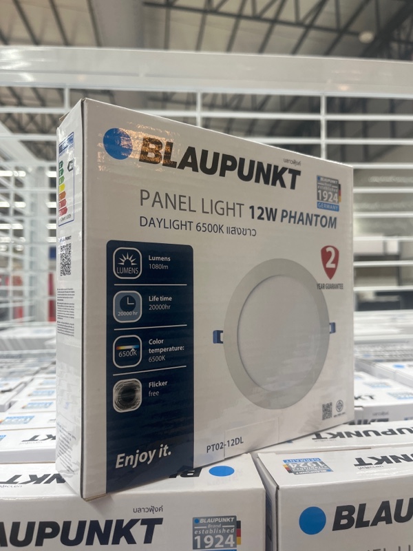 WELLUX BP-โคมพาแนลไลท์ PT02 กลม 12 วัตต์ แสงขาว