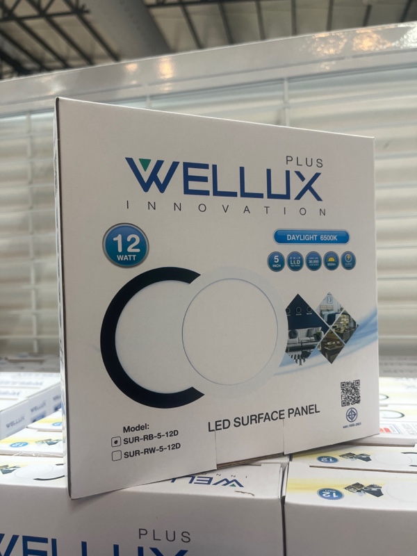 WELLUX โคมกลมติดลอย SUR-RB 5-12 วัตต์ ขอบดำ แสงขาว WELLUX โคมกลมติดลอย SUR-RB 5-12 วัตต์ ขอบดำ แสงขาว - ดำรงค์โฮมพลัส