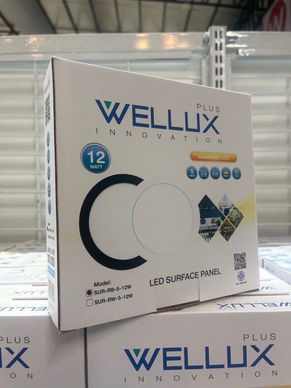 WELLUX โคมกลมติดลอย SUR-RB 5-12 วัตต์ ขอบดำ แสงเหลือง WELLUX โคมกลมติดลอย SUR-RB 5-12 วัตต์ ขอบดำ แสงเหลือง - ดำรงค์โฮมพลัส