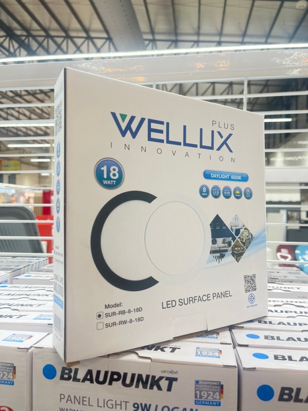 WELLUX โคมกลมติดลอย SUR-RB 8-18 วัตต์ ขอบดำ แสงขาว WELLUX โคมกลมติดลอย SUR-RB 8-18 วัตต์ ขอบดำ แสงขาว - ดำรงค์โฮมพลัส