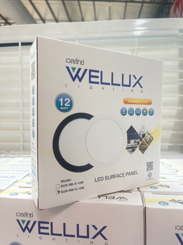 WELLUX โคมกลมติดลอย SUR-RW 5-12 วัตต์ ขอบขาว แสงเหลือง WELLUX โคมกลมติดลอย SUR-RW 5-12 วัตต์ ขอบขาว แสงเหลือง - ดำรงค์โฮมพลัส