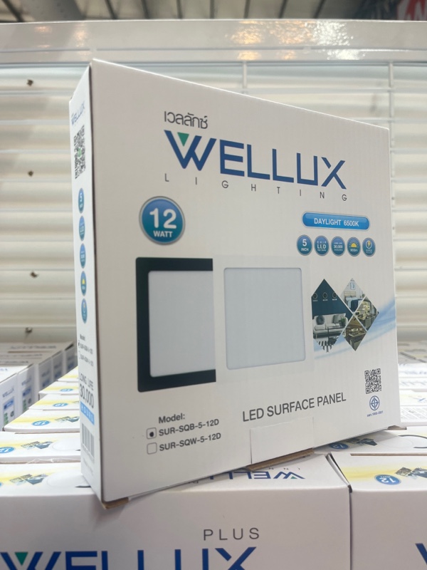 WELLUX โคมกลมติดลอย SUR-SQB 5-12 วัตต์ ขอบดำ แสงขาว WELLUX โคมกลมติดลอย SUR-SQB 5-12 วัตต์ ขอบดำ แสงขาว - ดำรงค์โฮมพลัส