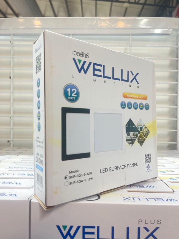 WELLUX โคมกลมติดลอย SUR-SQB 5-12 วัตต์ ขอบดำ แสงเหลือง WELLUX โคมกลมติดลอย SUR-SQB 5-12 วัตต์ ขอบดำ แสงเหลือง - ดำรงค์โฮมพลัส
