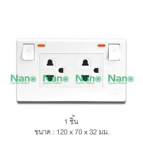 NANO เต้ารับคู่มีกราวน์+ม่านนิรภัย+สวิทซ์เปิด-ปิด SC-SW2P6-W ขาว(100/ลัง) NANO เต้ารับคู่มีกราวน์+ม่านนิรภัย+สวิทซ์เปิด-ปิด SC-SW2P6-W ขาว(100/ลัง) - ดำรงค์โฮมพลัส