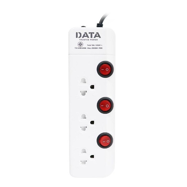 DATA ปลั๊กไฟ มอก. HM3359 3ช่อง 3สวิตซ์ 3ม.