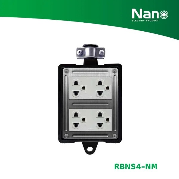 Nano บล๊อคยาง+เต้ารับ+สายไฟ 10M. RB10NS4-10M 4ช่อง (12/ลัง)