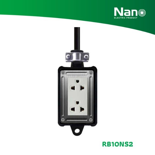 Nano บล๊อคยาง+เต้ารับ+สายไฟ 5M. RB10NS2-5M 2ช่อง (18/ลัง)