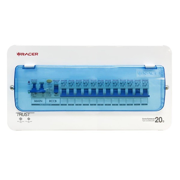 RACER ตู้คอนซูเมอร์เซ็ทสำเร็จ พรีเมี่ยมเซต+ กันดูด 63A 12ช่อง (5/ลัง) 8858869068240 RACER ตู้คอนซูเมอร์เซ็ทสำเร็จ พรีเมี่ยมเซต+ กันดูด 63A 12ช่อง (5/ลัง) 8858869068240 - ดำรงค์โฮมพลัส