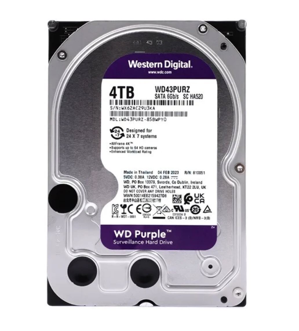 ฮาร์ดดิส กล้องวงจรปิด HDD WD43PURZ 4TB
